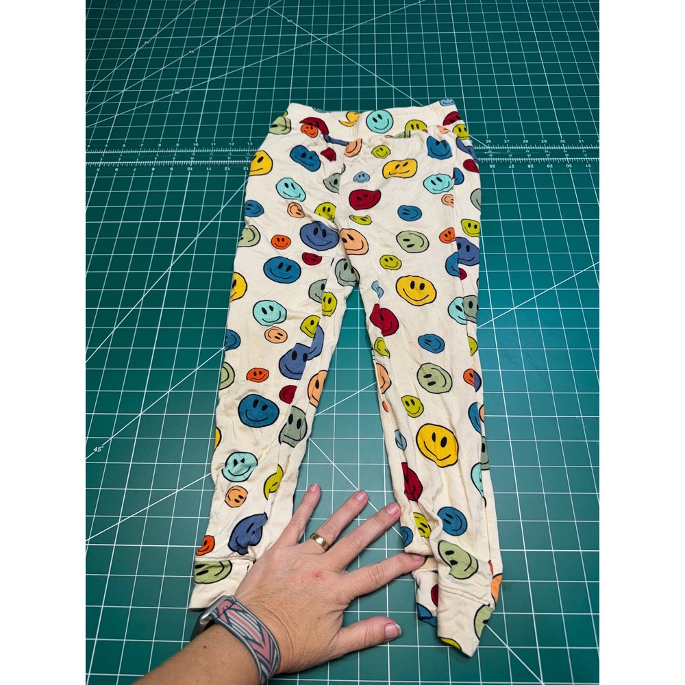 Posh Peanut Kids Smiley Face Pajama Pants Cream Multicolor Joggers 5T-6T
